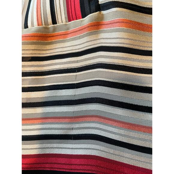 Vince Camuto Top Blouse Striped Long Sleeves Sz 1X Lined Orange Black Beige - Picture 11 of 11